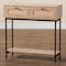 Baxton Studio Sherwin Mid-Century Modern Light Brown  and Black 2-Drawer Console Table with Woven Rattan Accent 233-13221-ZORO - alternate 9